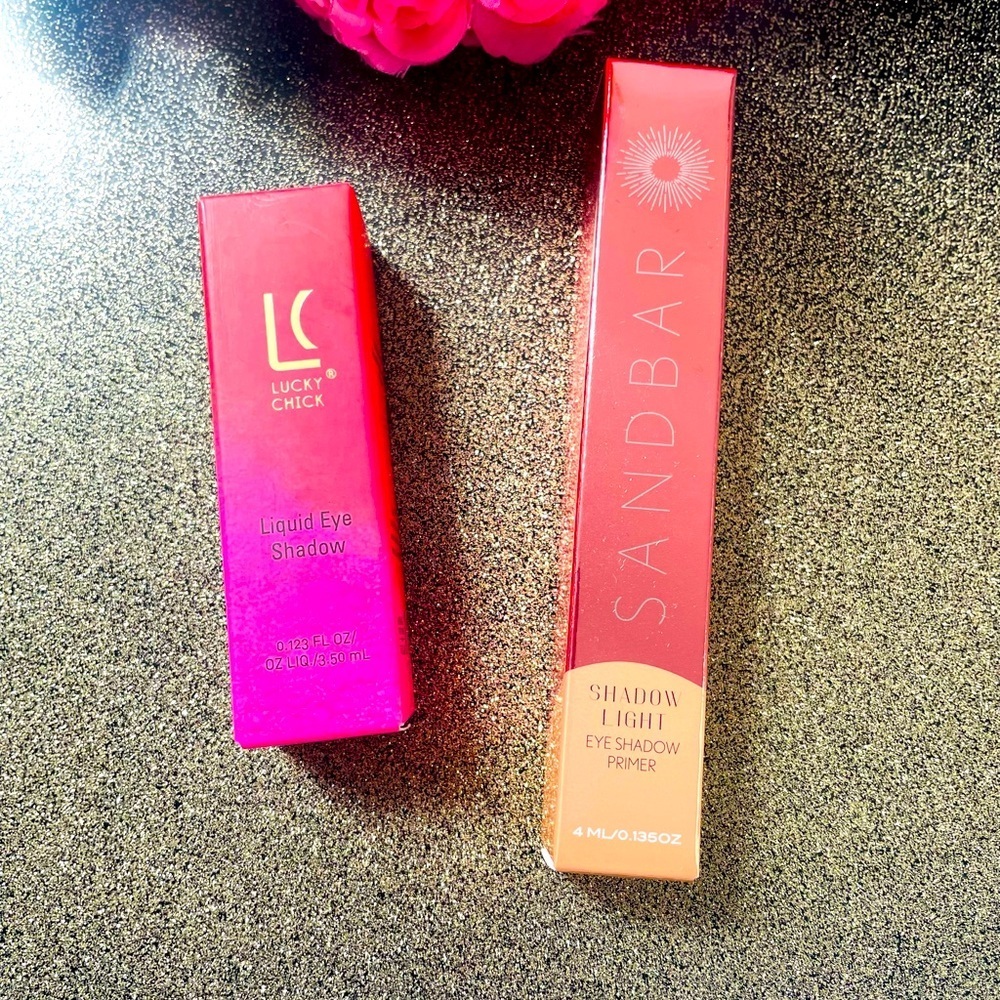 LUCKY CHICK Rose Quartz Liquid Eyeshadow & SANDBAR SHADOW LIGHT EYESHADOW PRIMER